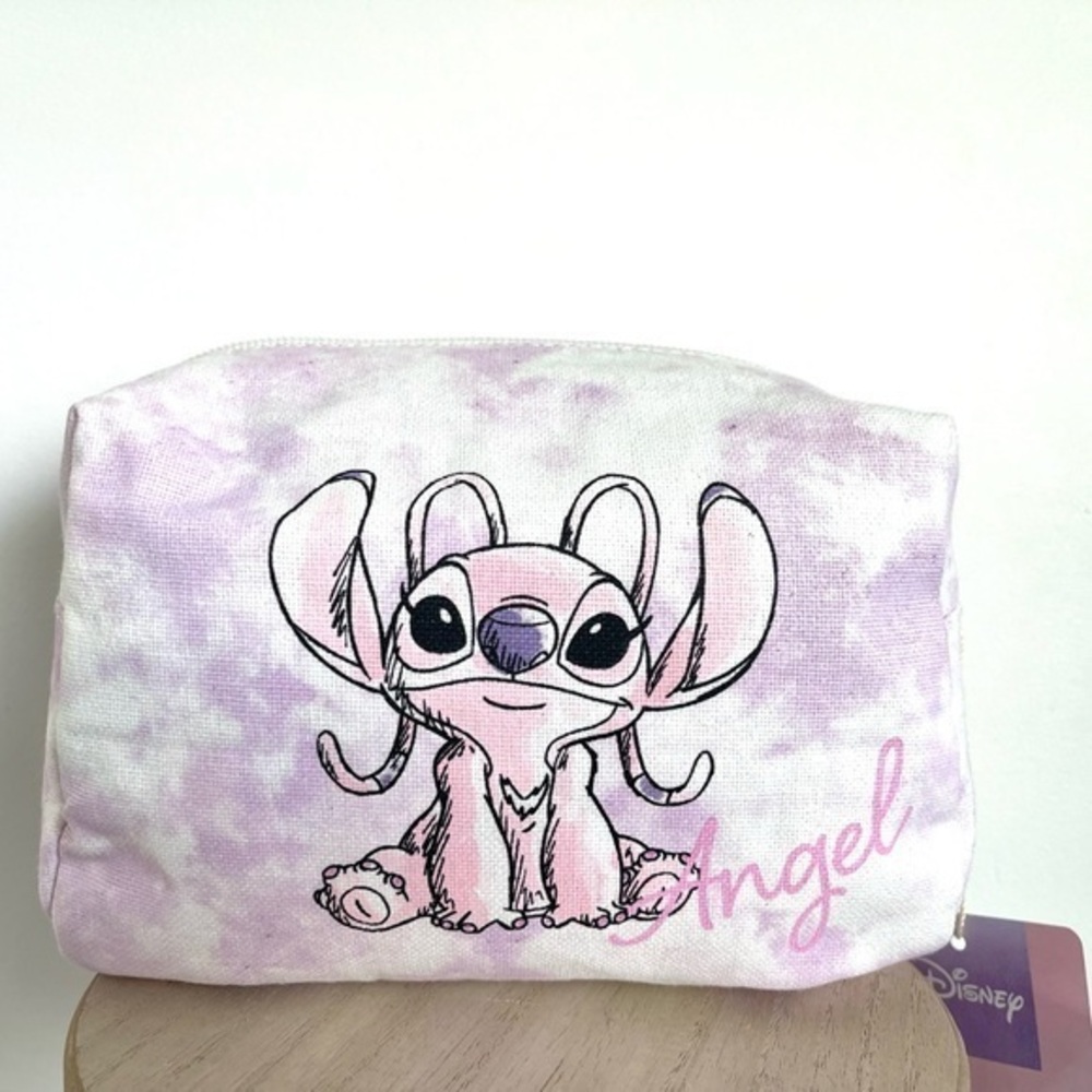 Disney Angel | Pink & White Fabric Makeup Bag | NWT